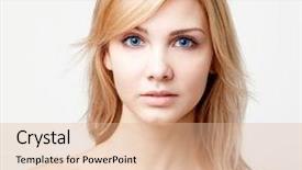  Presentation with swimming beautiful girl swims underwater - Presentation design consisting of beautiful girl face background and a lemonade colored foreground