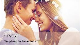  Presentation with love romance - Colorful PPT theme enhanced with hippy - summer holidays love romance backdrop and a coral colored foreground