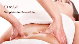  Presentation with stomach - Presentation design featuring beautiful girl having stomach massage background and a lemonade colored foreground