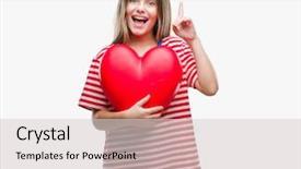  Presentation with girl in red dress - Amazing PPT theme having beautiful girl holding red heart backdrop and a  colored foreground