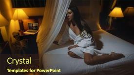  Presentation with ghosts - Slide set featuring beautiful-girl-in-a-bathrobe background and a wine colored foreground