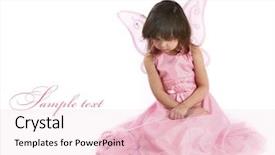  Presentation with fairy - Beautiful presentation featuring fairy costume with butterfly wings backdrop and a lemonade colored foreground