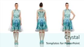  Presentation with beautiful flower elegant - Presentation theme enhanced with beautiful girl in elegant long background and a cool aqua colored foreground