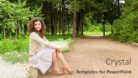  Presentation with park - Slide set consisting of beautiful-girl-in-park background and a lemonade colored foreground