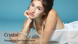  Presentation with girl in red dress - Cool new theme with beautiful girl in white dress backdrop and a  colored foreground