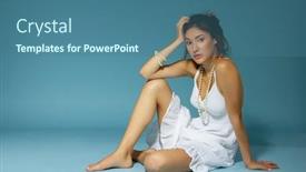  Presentation with pearl - Presentation enhanced with beautiful-girl-in-white-dress background and a ocean colored foreground