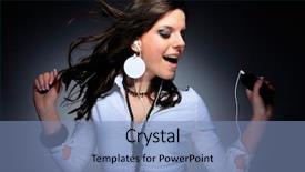  Presentation with cell - Colorful theme enhanced with beautiful girl listening music backdrop and a teal colored foreground