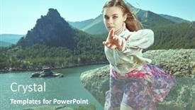  Presentation with girl model - Slides featuring beautiful-girl-model-in-stylish background and a seafoam green colored foreground