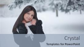  Presentation with magical - Cool new slide set with beautiful-girl-on-the-street backdrop and a light blue colored foreground