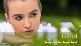  Presentation with beautiful-green - PPT layouts enhanced with beautiful-girl-or-young-woman background and a tawny brown colored foreground