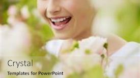  Presentation with garden - Presentation enhanced with beautiful girl playing in the rose garden background and a soft green colored foreground