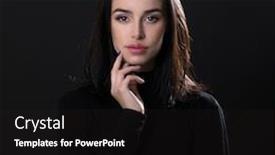  Presentation with black girl - PPT theme featuring beautiful-girl-posing-over-black background and a dark gray colored foreground