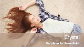  Presentation with carpet - Audience pleasing slides consisting of beautiful girl relaxing on carpet backdrop and a coral colored foreground