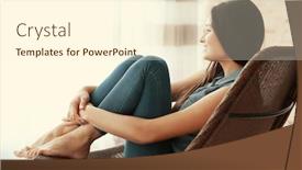  Presentation with relaxing - Cool new slides with beautiful-girl-relaxing-on-chair backdrop and a  colored foreground