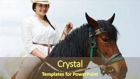  Presentation with horse riding - Beautiful PPT layouts featuring beautiful girl riding a horse in countryside backdrop and a tawny brown colored foreground