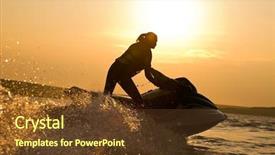  Presentation with ski - Colorful presentation enhanced with girl riding her jet ski backdrop and a tawny brown colored foreground