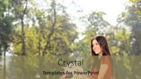  Presentation with dog park - Presentation theme enhanced with beautiful-girl-sitting background and a coral colored foreground