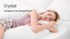  Presentation with body tissues - PPT theme consisting of beautiful girl sleeping with body background and a white colored foreground