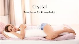  Presentation with body - Theme consisting of beautiful girl sleeping with body background and a cream colored foreground