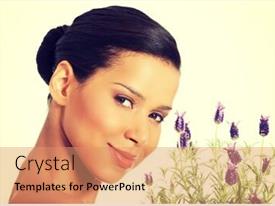 Beautiful Girl Smell Purple Lavender PPT template 59 | CrystalGraphics