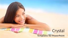  Presentation with sensuality woman black angel relaxing - Audience pleasing PPT layouts consisting of beautiful girl sunbathing under summer backdrop and a lemonade colored foreground