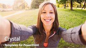  Presentation with self - Audience pleasing presentation theme consisting of happyness - beautiful girl taken pictures backdrop and a tawny brown colored foreground