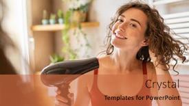  Presentation with curly hair - Presentation consisting of beautiful-girl-using-a-hair background and a red colored foreground