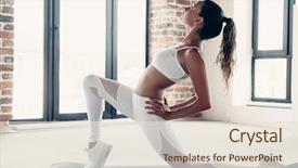  Presentation with exercise mat - Beautiful theme featuring beautiful girl wearing fashion sport backdrop and a lemonade colored foreground