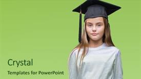  Presentation with simple - Audience pleasing presentation consisting of beautiful girl wearing graduate cap backdrop and a mint green colored foreground