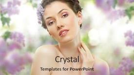  Presentation with lilac flower - Cool new slides with beautiful girl with a flower backdrop and a  colored foreground