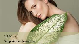  Presentation with cleanliness - Slide set having beautiful-girl-with-a-towel background and a mint green colored foreground