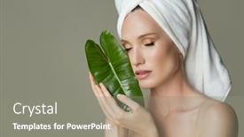  Presentation with cleanliness - Slide set with beautiful-girl-with-a-towel background and a gray colored foreground