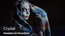  Presentation with sugar skull - PPT layouts featuring beautiful-girl-with-calavera-atrina background and a wine colored foreground