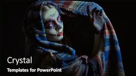  Presentation with mexican day - PPT theme with beautiful-girl-with-calavera-atrina background and a  colored foreground