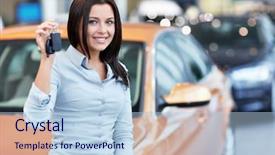  Presentation with keys - Theme consisting of beautiful girl with car keys background and a light blue colored foreground
