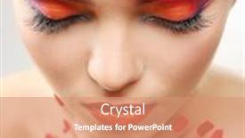  Presentation with manicure - Theme enhanced with beautiful girl with colorful makeup manicure and hairstyle background and a coral colored foreground