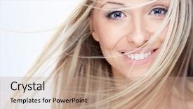  Presentation with hair - Audience pleasing slides consisting of beautiful girl with flying hair backdrop and a coral colored foreground