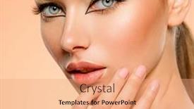 Presentation with makeup - Presentation featuring beautiful-girl-with-makeup background and a coral colored foreground