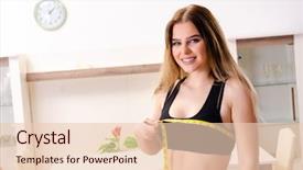  Presentation with tape - Presentation design enhanced with beautiful girl with tape meter background and a lemonade colored foreground