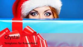  Presentation with christmas girl - Colorful slide set enhanced with beautiful girl with the christmas backdrop and a red colored foreground