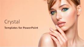  Presentation with green color - Presentation theme consisting of beautiful-girl-with-trandy-makeup background and a lemonade colored foreground