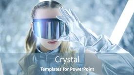  Presentation with lamps - Presentation theme enhanced with beautiful-girl-with-wavy-blonde background and a teal colored foreground