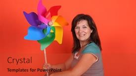  Presentation with wind - Presentation consisting of beautiful-girl-with-wind-mill background and a red colored foreground