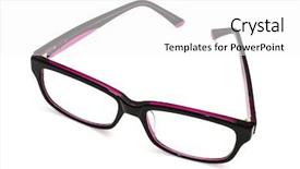  Presentation with glasses - Audience pleasing PPT theme consisting of beautiful glasses isolated on white backdrop and a white colored foreground