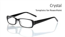  Presentation with glasses - Presentation theme enhanced with beautiful glasses isolated on white background and a white colored foreground