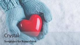  Presentation with hands heart - PPT layouts enhanced with beautiful glossy red heart background and a light blue colored foreground