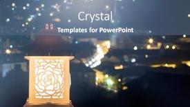  Presentation with glowing lights - Audience pleasing slide deck consisting of beautiful-glowing-lantern-with-city backdrop and a ocean colored foreground