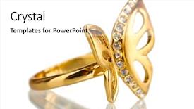  Presentation with beautiful golf courses - Slides having beautiful gold ring with precious background and a white colored foreground