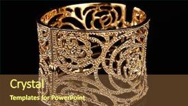  Presentation with black and gold mistletoe - PPT layouts having beautiful golden bracelet on black background and a tawny brown colored foreground