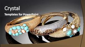  Presentation with gold diamond - Audience pleasing presentation theme consisting of beautiful golden bracelets on grey backdrop and a  colored foreground